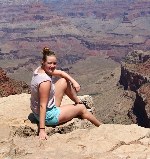 Tessa in de Grand Canyon, Amerika